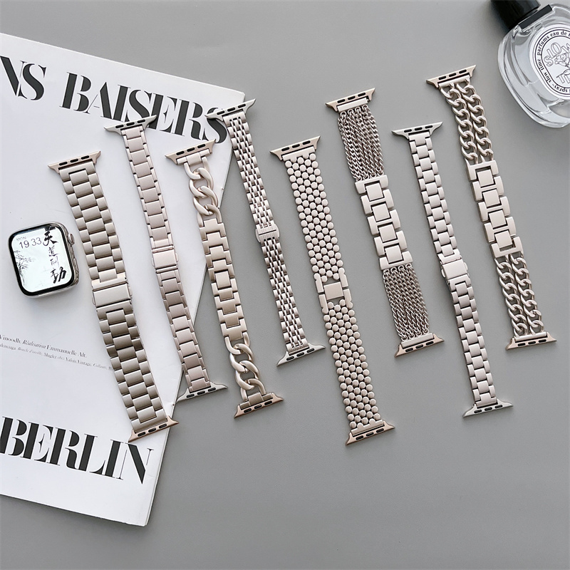 Smartwatch Luxury Watches For Women - 애플 워치용 Starlight 밴드, 스테인리스 스틸