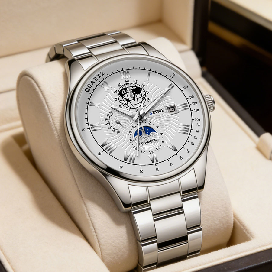 Smartwatch Casual Watches For Men - 비즈니스 고급 남성용 시계 스틸 밴드
