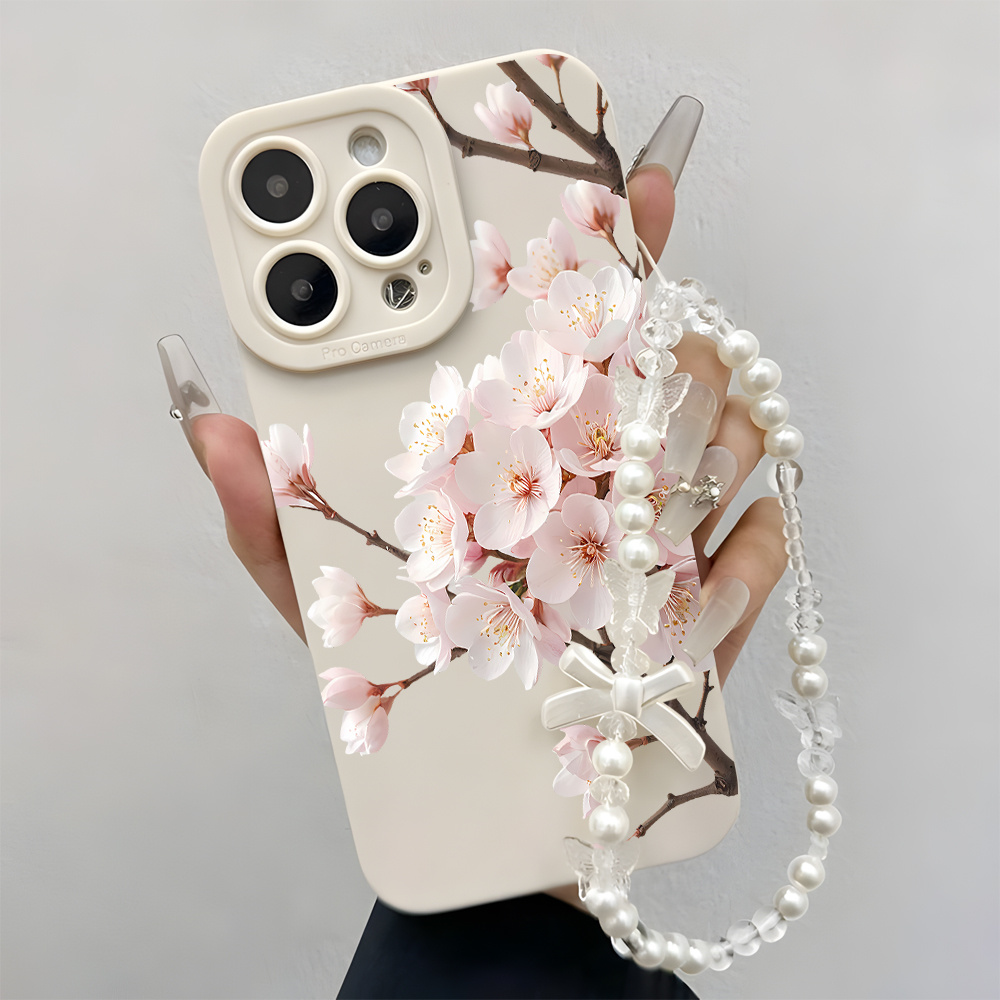 Samsung Galaxy Strap - 손목 스트랩 랜야드 핑크 벚꽃 휴대폰