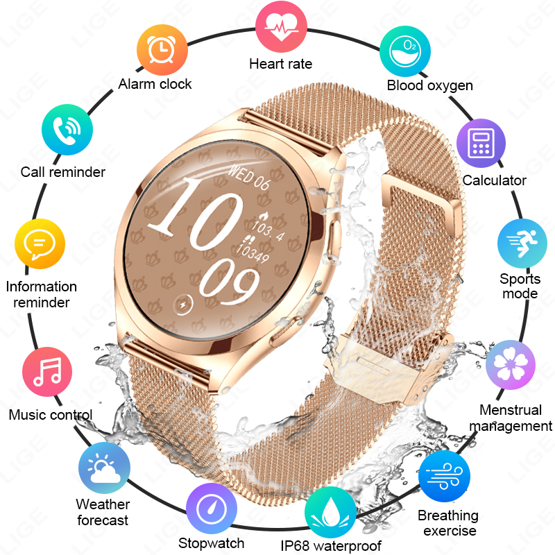 Smartwatch Luxury Watches For Women - LIGE 여성용 럭셔리 스마트 시계 1.27