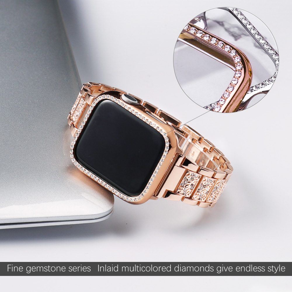 Apple Watch 밴드용 케이스 + 블링 스트랩 4 - Smartwatch Luxury Watches For Women 리뷰 및 가격