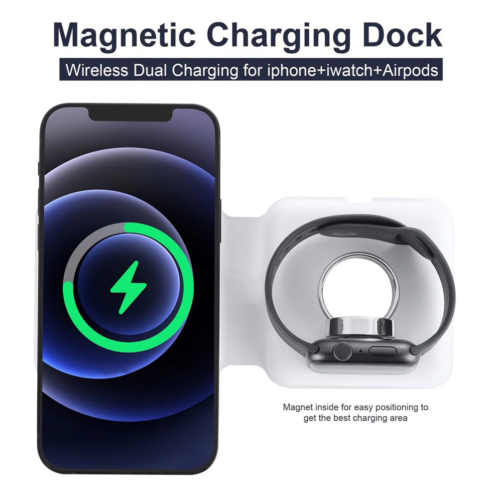 2IN1 Magsafe  duo 자기 무선 충전기 도크 - Watch Xs8 리뷰 및 가격