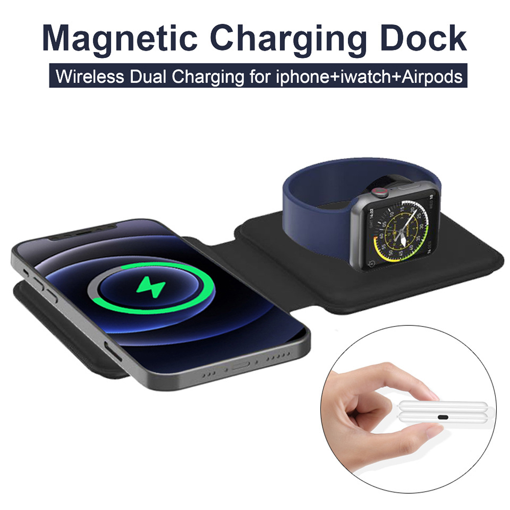 2IN1 Magsafe  duo 자기 무선 충전기 도크 - Watch Xs8 리뷰 및 가격