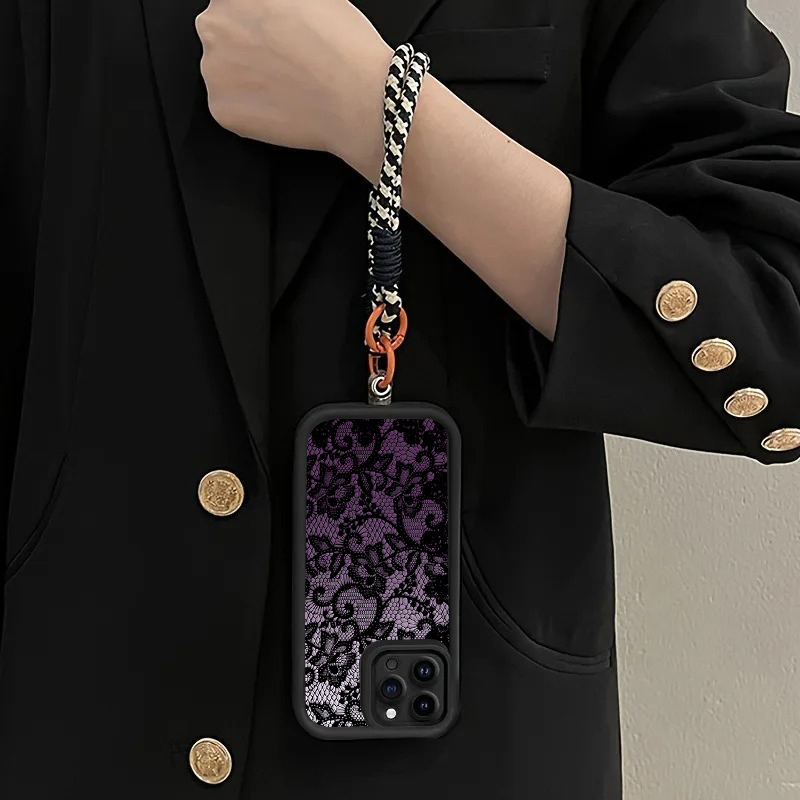 블랙 퍼플 레이스 핸드 스트랩 폰 케이스 삼성 갤럭시  - Samsung Galaxy Strap 리뷰 및 가격