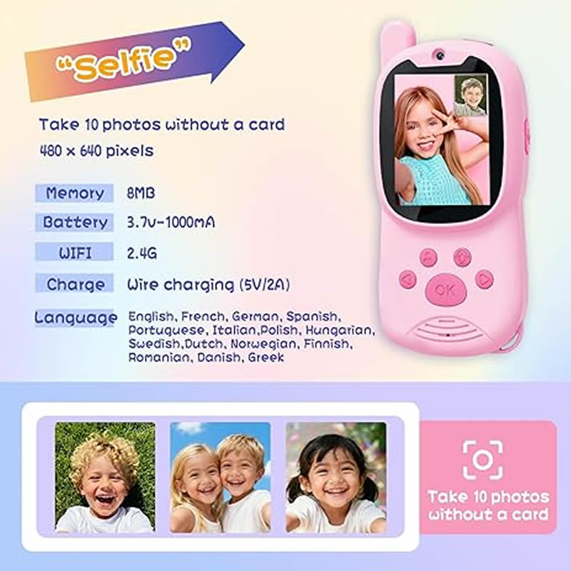 워키토키 귀여운 2팩 충전식 어린이용 비디오 2인치 고 - Smartwatch Watches For Children 리뷰 및 가격