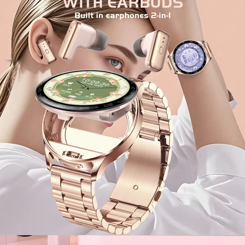 TWS 2-in-1 헤드셋 스마트워치 남녀 심박수 건강 - Smartwatch Luxury Watches For Women 리뷰 및 가격