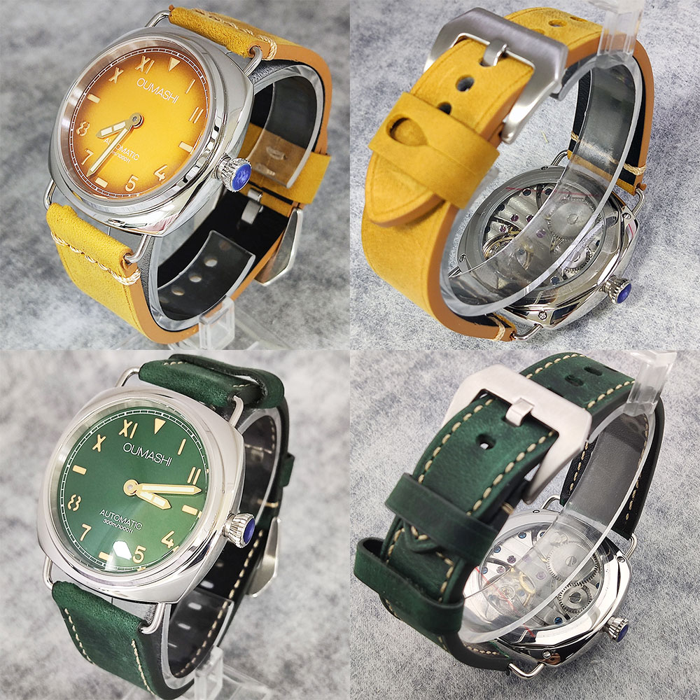 46mm 빈티지 남성용 시계, ST3600 수동식 기계 - Leather Watch Strap 리뷰 및 가격