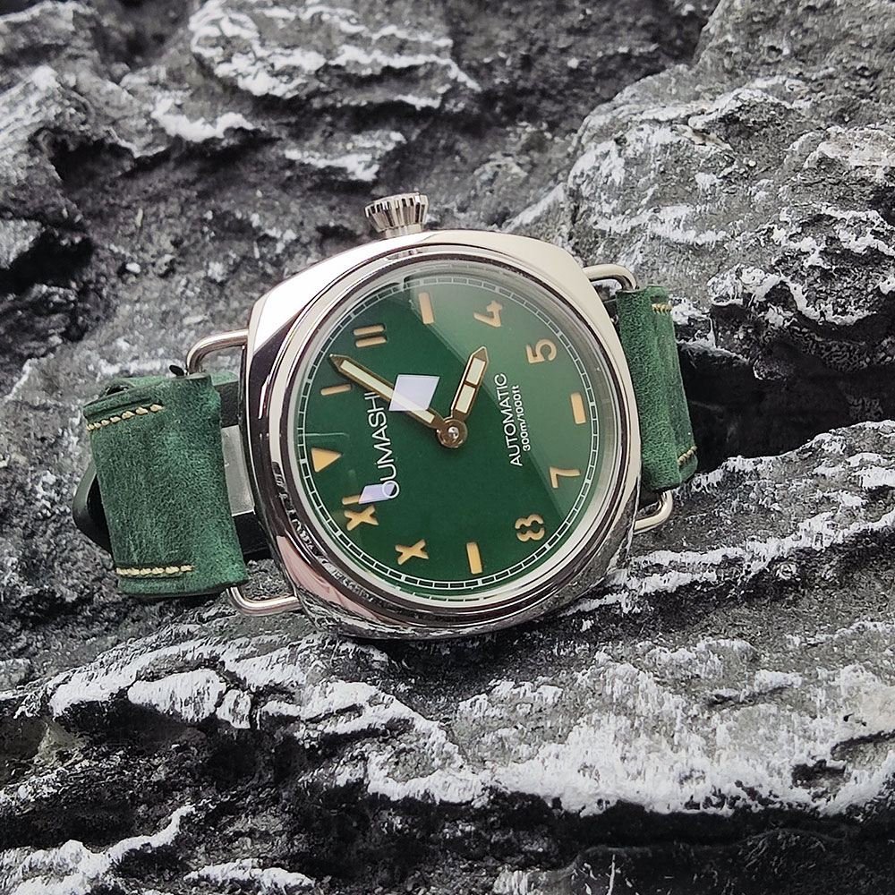 46mm 빈티지 남성용 시계, ST3600 수동식 기계 - Leather Watch Strap 리뷰 및 가격