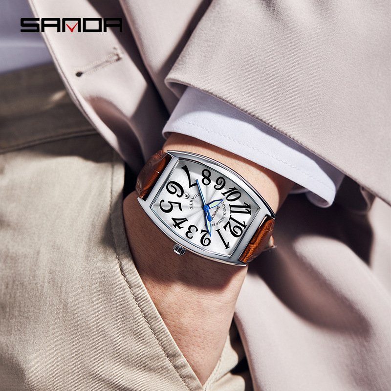 SANDA 새로운 쿼츠 남성용 시계 캐주얼 패션 심플한 - Leather Watch Strap 리뷰 및 가격