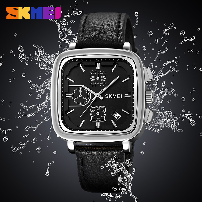 스퀘어 남성용 시계 쿼츠 방수 가죽 스트랩 패션 남성용 - Leather Watch Strap 리뷰 및 가격