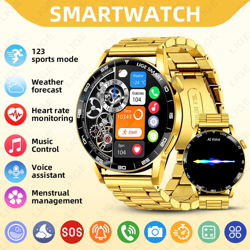 LIGE 럭셔리 스마트 워치 남성 여성용 BT 통화 남 - Smartwatch Luxury Watches For Women 리뷰 및 가격