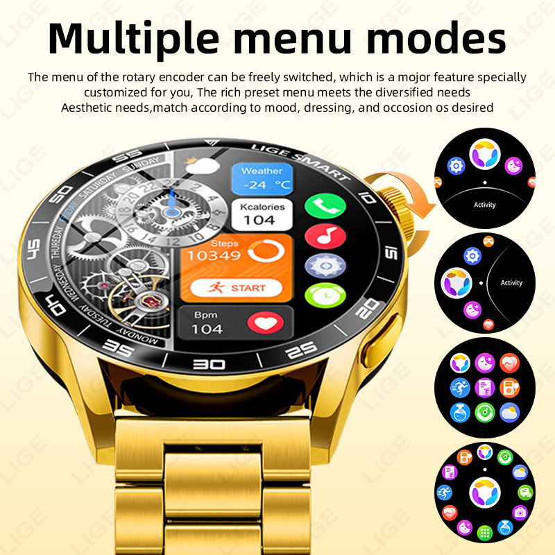 LIGE 럭셔리 스마트 워치 남성 여성용 BT 통화 남 - Smartwatch Luxury Watches For Women 리뷰 및 가격