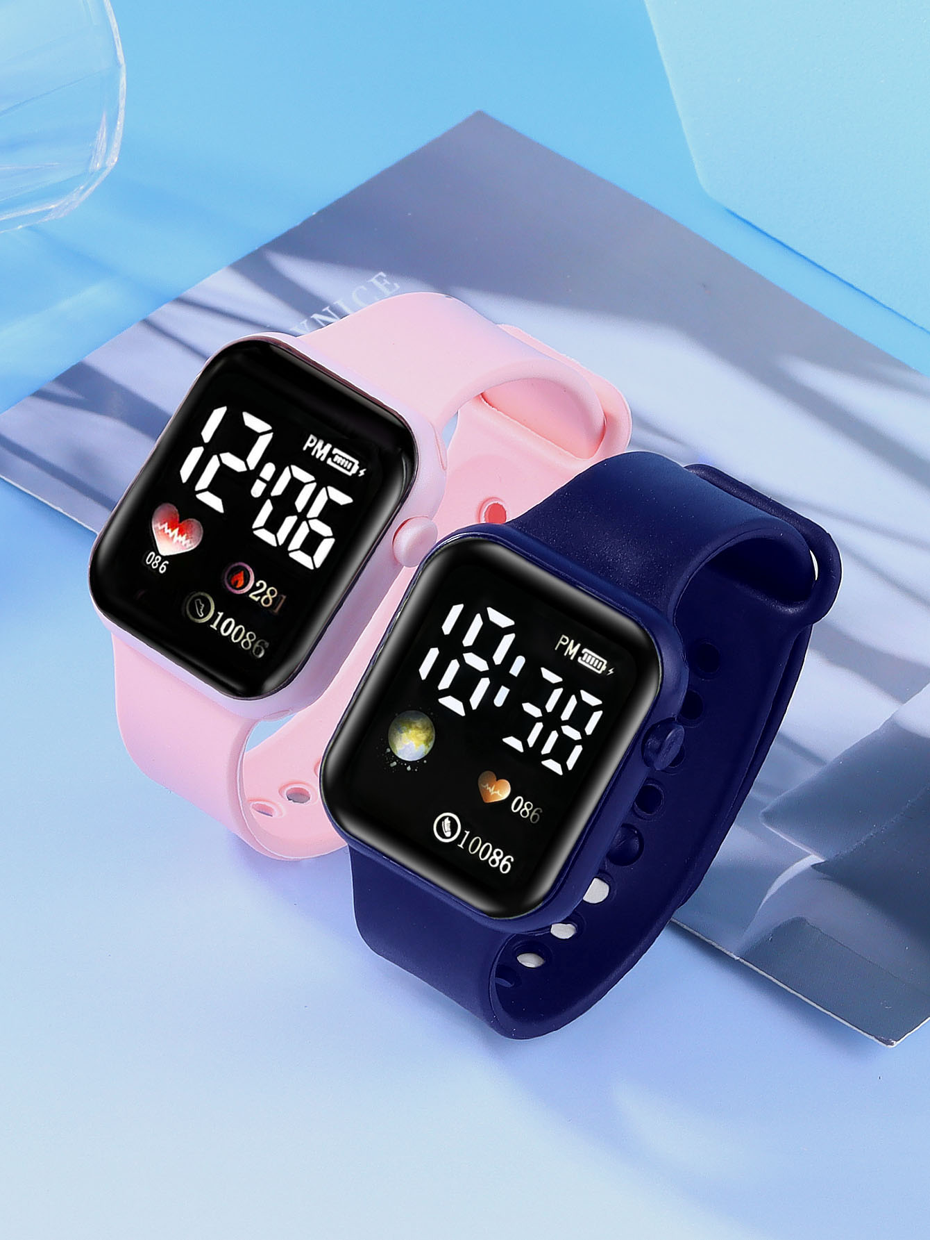 LED 실리콘 사각 전자 시계 하트 패턴 장식 선물 시 - Watches Not Smartwatch 리뷰 및 가격