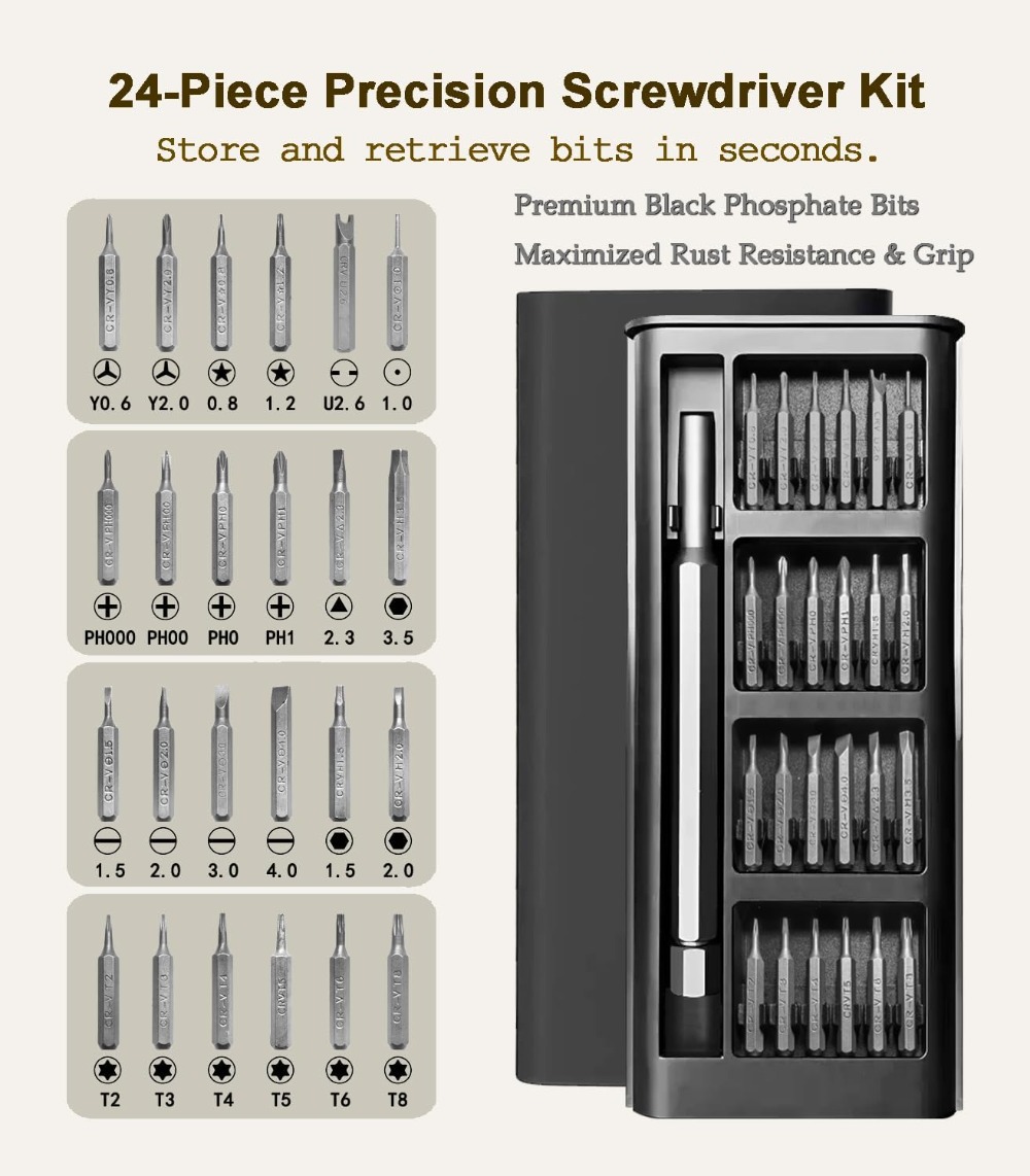 32개 세트의 정밀 자성 드라이버 세트, 휴대폰, 컴퓨 - Watchmaker Screwdriver 리뷰 및 가격