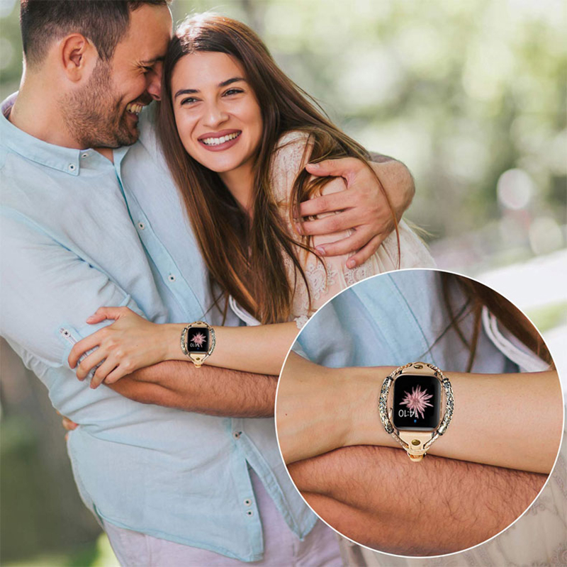 애플 워치 밴드용 정품 가죽 스트랩, 럭셔리 팔찌, 아 - Smartwatch Luxury Watches For Women 리뷰 및 가격