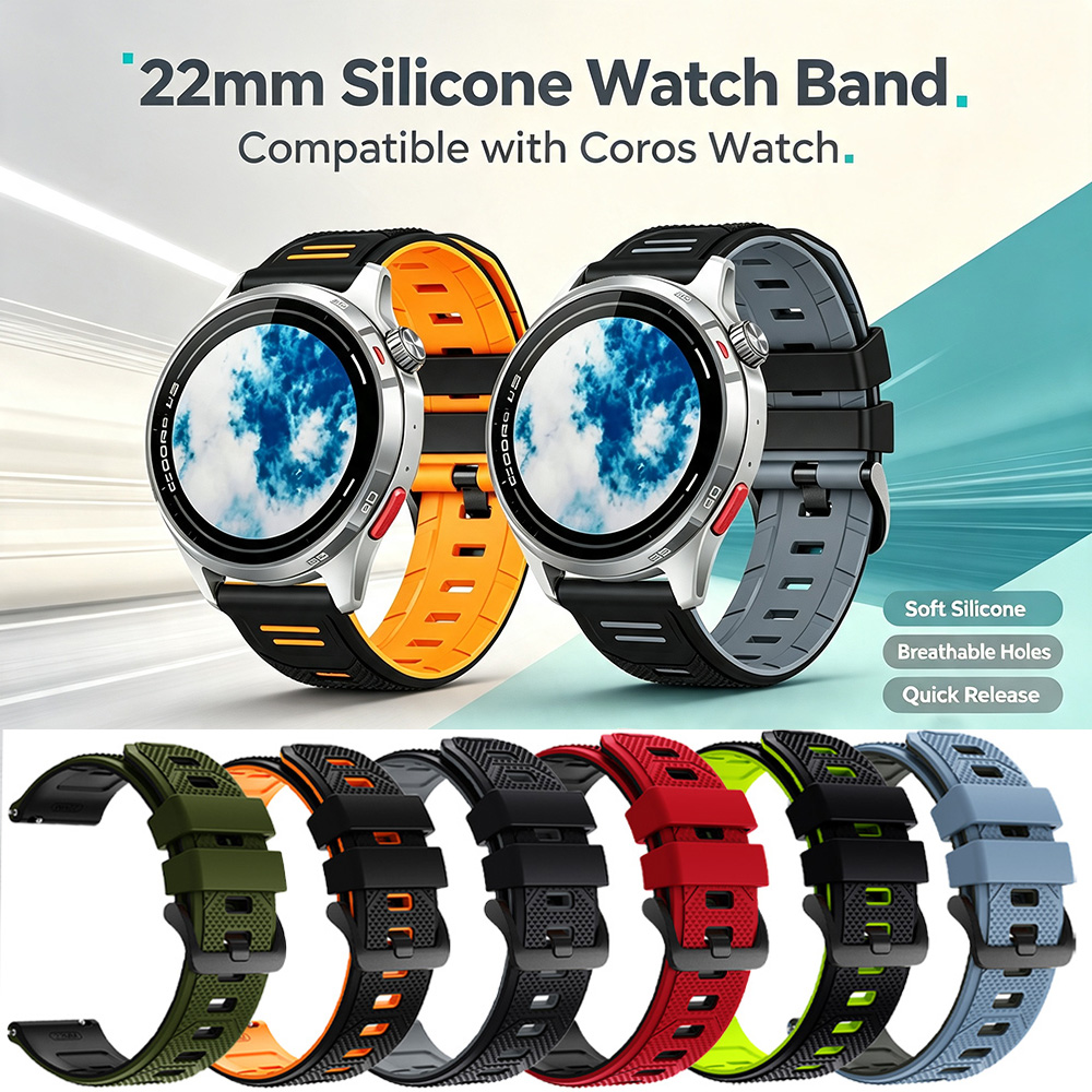 퀵 릴리스 22mm 소프트 실리콘 시계 밴드,듀얼 컬러 - Titan Watches Smartwatch 리뷰 및 가격