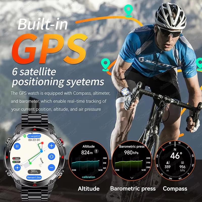 군용 540mAh GPS 스마트 시계 3ATM 방수 A - Smartwatch Watches For Men With Gps 리뷰 및 가격