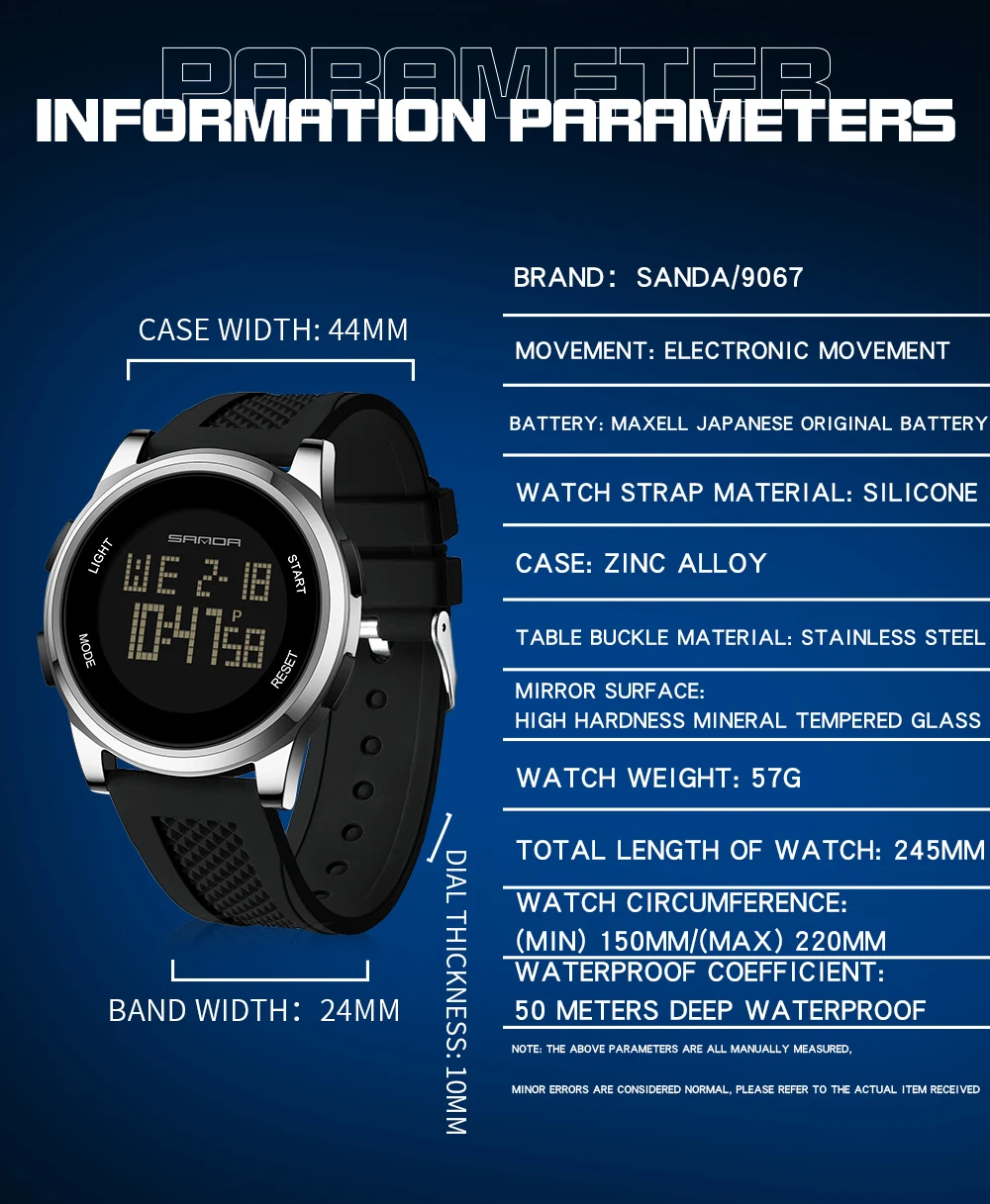 SANDA 9067 디지털 시계 남성용 밀리터리 아미  - Smartwatch Army Watches For Men 리뷰 및 가격