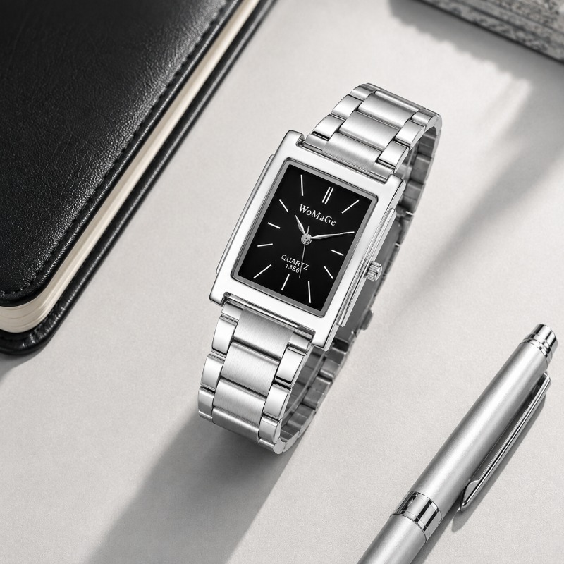 럭셔리 스테인레스 스틸 남성용 시계 패션 심플 스퀘어  - Smartwatch Casual Watches For Men 리뷰 및 가격
