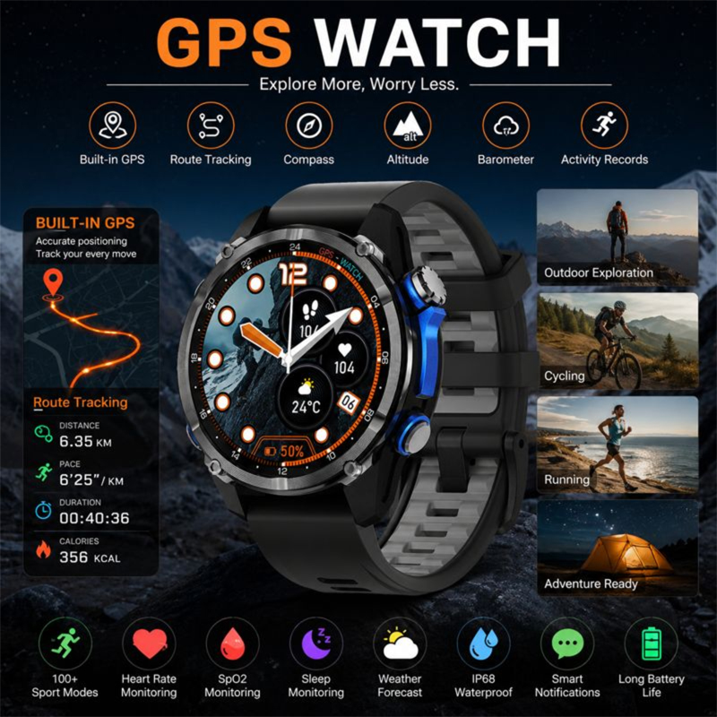 2026 신형 육군 등급 탱크 GPS 오프라인 지도 스 - Smartwatch Army Watches For Men 리뷰 및 가격
