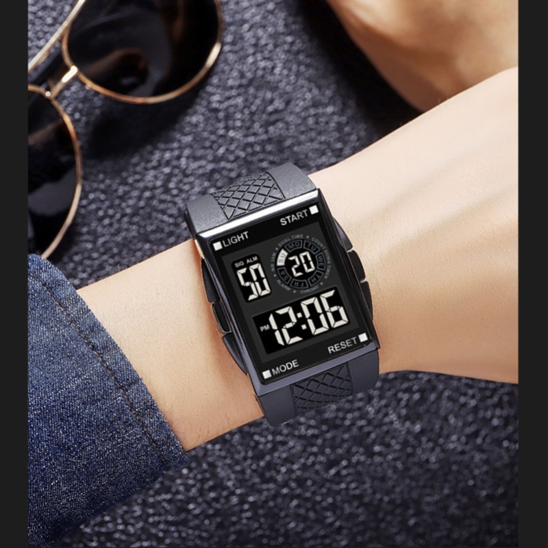 디지털 스포츠 시계 방수 스톱워치 PU 가죽 스트랩 L - Leather Watch Strap 리뷰 및 가격